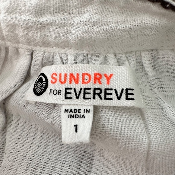 Sundry For Evereve The Everyday Dress Stripe Tiered Gauzy Cotton Size Small - Picture 13 of 13